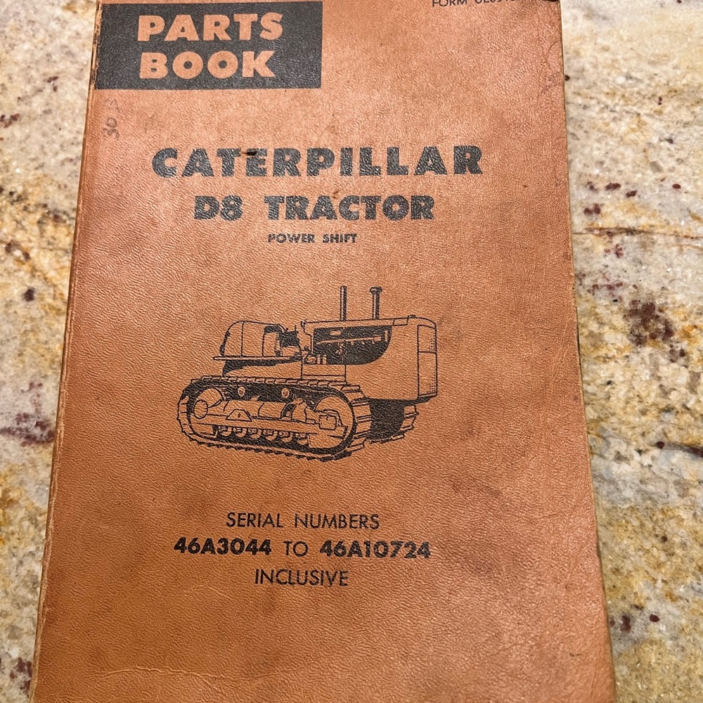 1962 Caterpillar Parts Book with Black and Brown Cover